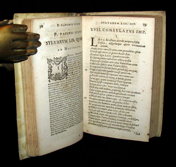 1616 Rare Latin Vellum Book - Publius Papinius Statius Works - Roman poet of the 1st century AD
