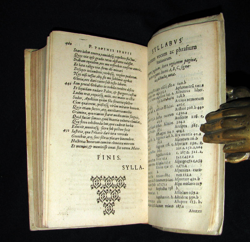 1616 Rare Latin Vellum Book - Publius Papinius Statius Works - Roman poet of the 1st century AD