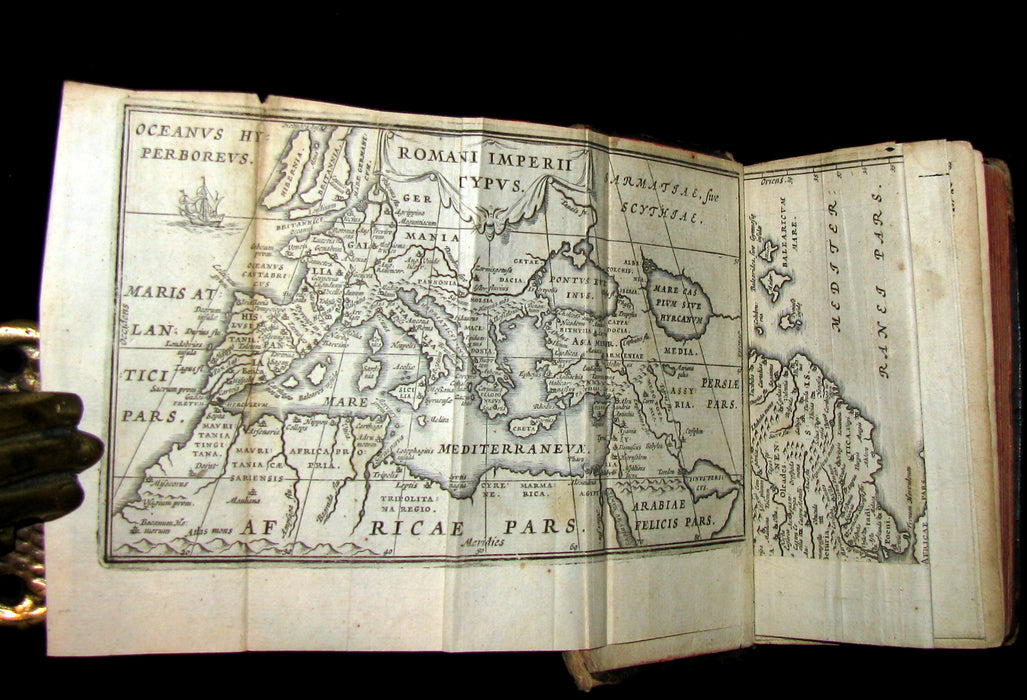 1664 Rare Latin Book - Works of Julius Caesar, The Gallic War, Civil War, ... with MAPS