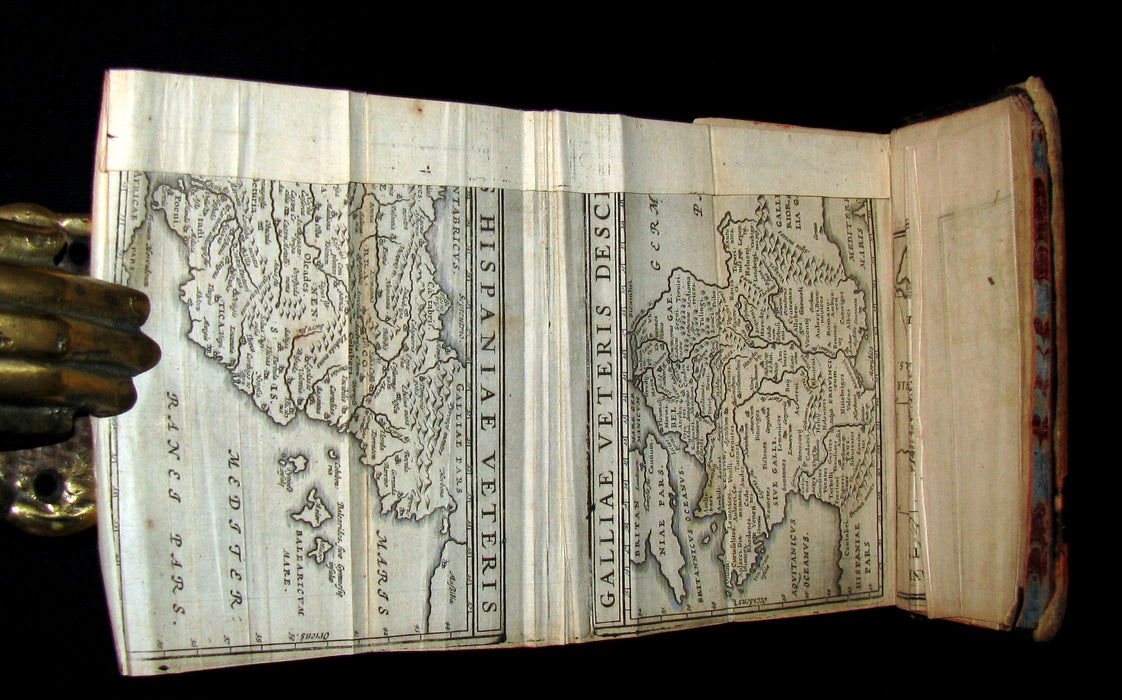 1664 Rare Latin Book - Works of Julius Caesar, The Gallic War, Civil War, ... with MAPS