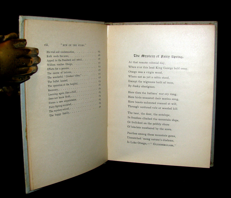 1899 Scarce Book - MYSTERY OF FAIRY SPRING -  A Tale of Otsego Lake by James Pitcher