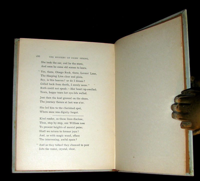 1899 Scarce Book - MYSTERY OF FAIRY SPRING -  A Tale of Otsego Lake by James Pitcher