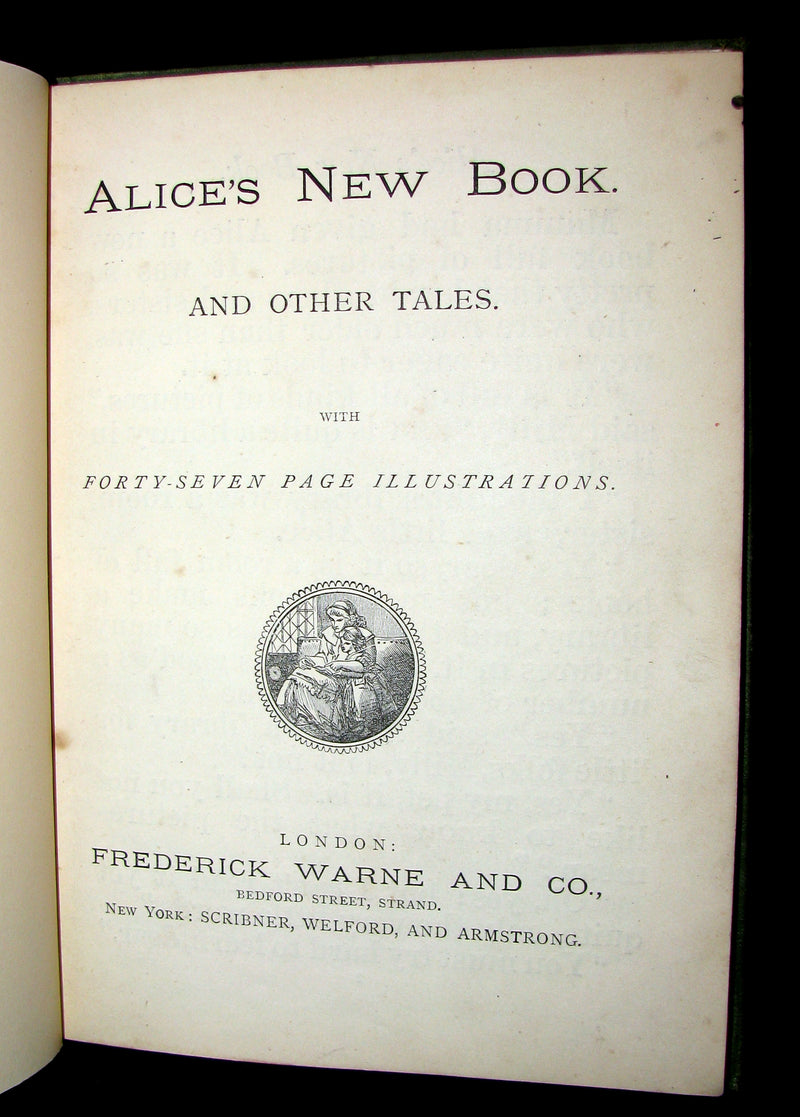 1874 Very Scarce Victorian Book - ALICE'S NEW BOOK. And Other Tales. Illustrated.