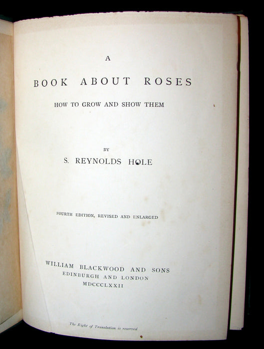 1872 Rare Victorian Gardening Book -  A book about Roses : How to grow and show them