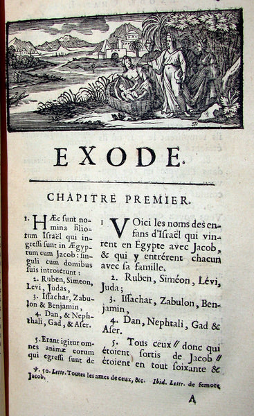 1690 Rare Latin French Bible - The Book of Exodus and Leviticus - L'Exode et Le Levitique