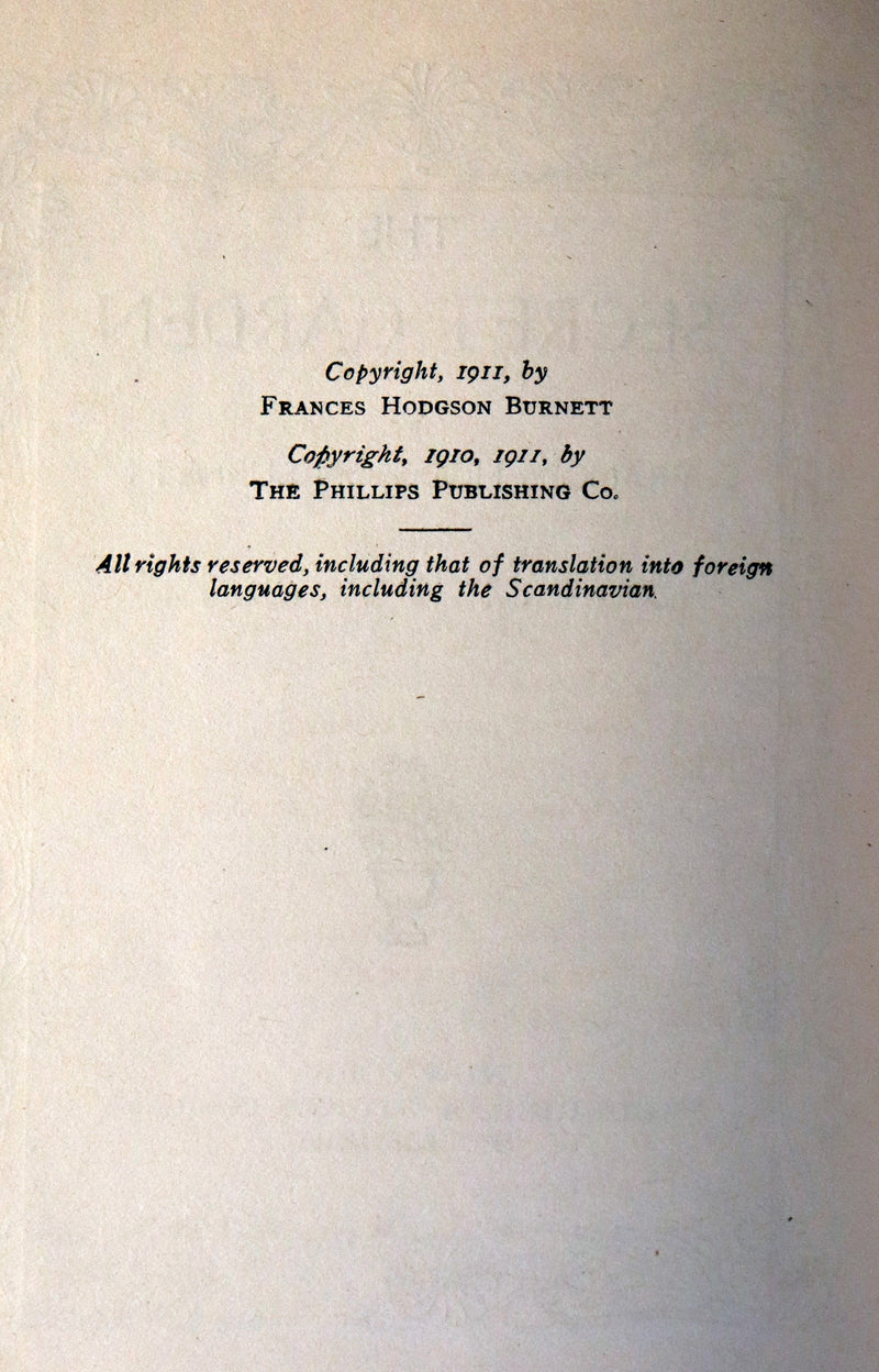 1911 Rare First Edition Book - THE SECRET GARDEN by Frances Hodgson Burnett.