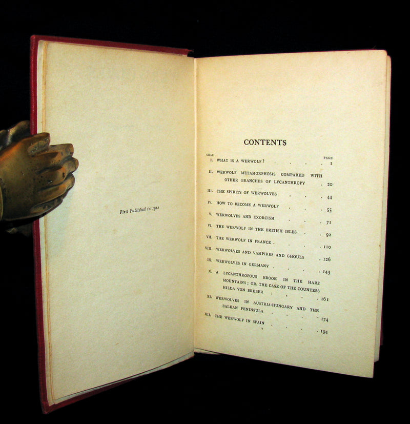 1912 Rare 1st Edition Book on Werewolves - WERWOLVES by Elliott O'Donnell