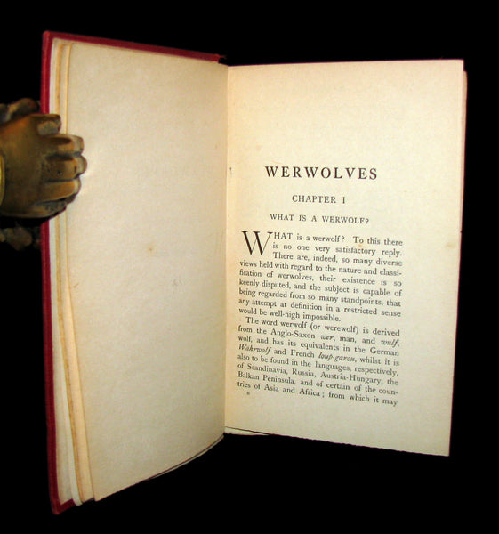 1912 Rare 1st Edition Book on Werewolves - WERWOLVES by Elliott O'Donnell