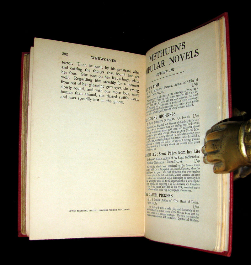 1912 Rare 1st Edition Book on Werewolves - WERWOLVES by Elliott O'Donnell