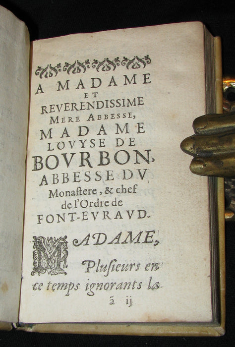 1623 Scarce French Vellum Book - Raison de l'Institut de l'Ordre de Font-Evraud (FONTEVRAUD)