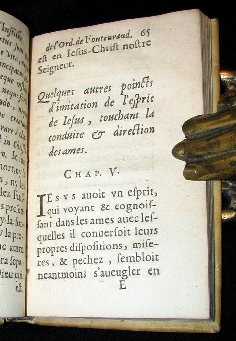 1623 Scarce French Vellum Book - Raison de l'Institut de l'Ordre de Font-Evraud (FONTEVRAUD)