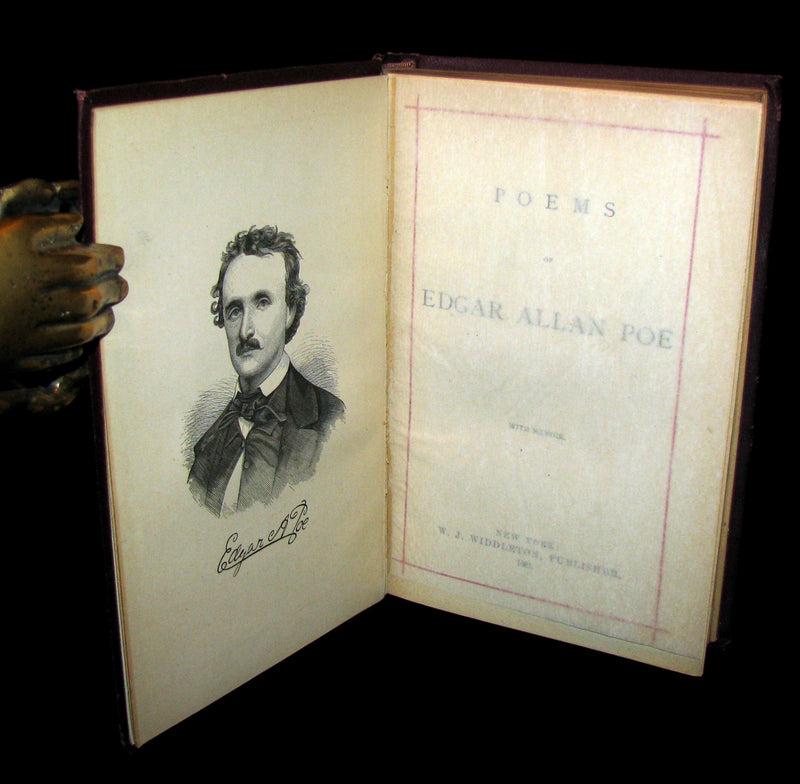 1881 Rare Victorian Book - Poems of Edgar Allan POE (The Raven, Lenore, Ulalume, ...)