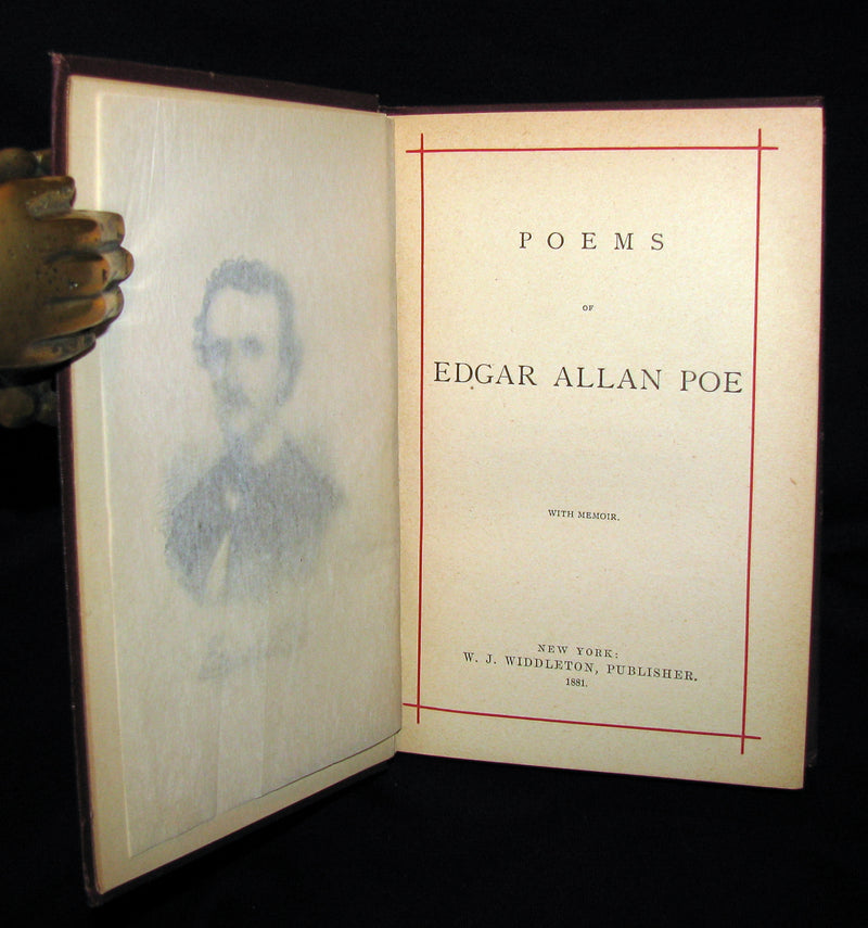 1881 Rare Victorian Book - Poems of Edgar Allan POE (The Raven, Lenore, Ulalume, ...)