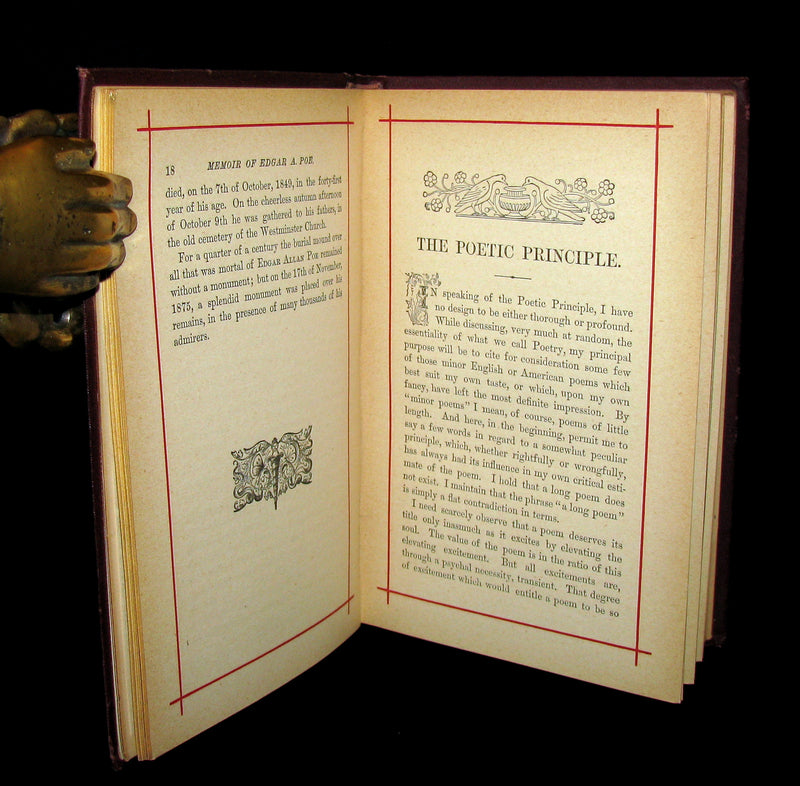 1881 Rare Victorian Book - Poems of Edgar Allan POE (The Raven, Lenore, Ulalume, ...)