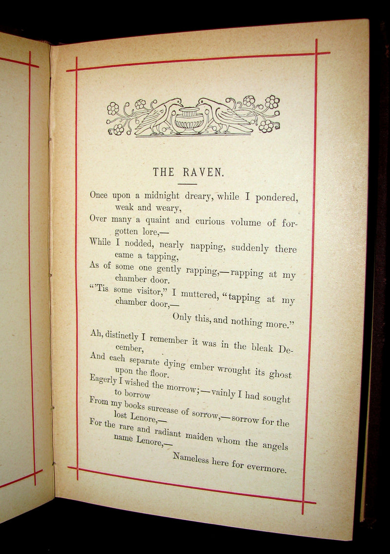 1881 Rare Victorian Book - Poems of Edgar Allan POE (The Raven, Lenore, Ulalume, ...)