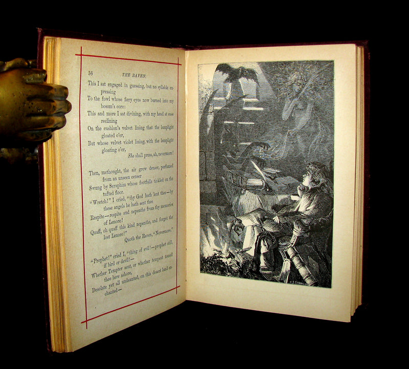 1881 Rare Victorian Book - Poems of Edgar Allan POE (The Raven, Lenore, Ulalume, ...)