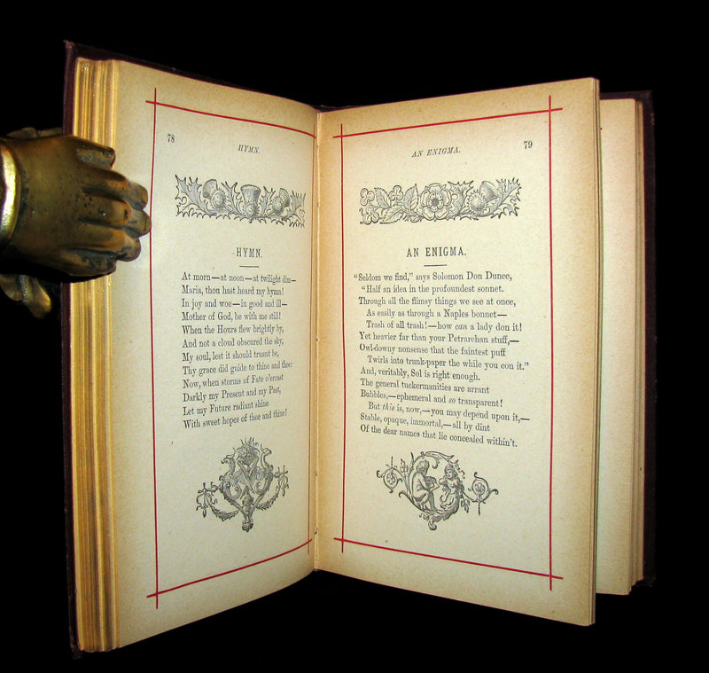 1881 Rare Victorian Book - Poems of Edgar Allan POE (The Raven, Lenore, Ulalume, ...)