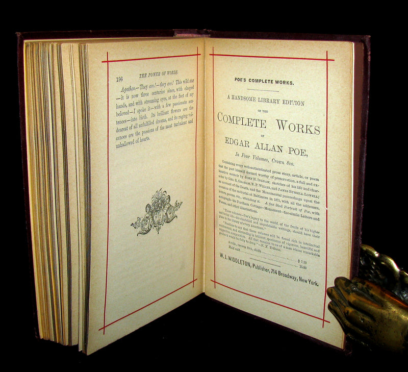1881 Rare Victorian Book - Poems of Edgar Allan POE (The Raven, Lenore, Ulalume, ...)