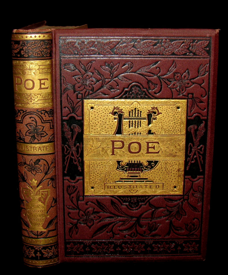 1881 Rare Victorian Book - Poems of Edgar Allan POE (The Raven, Lenore, Ulalume, ...)