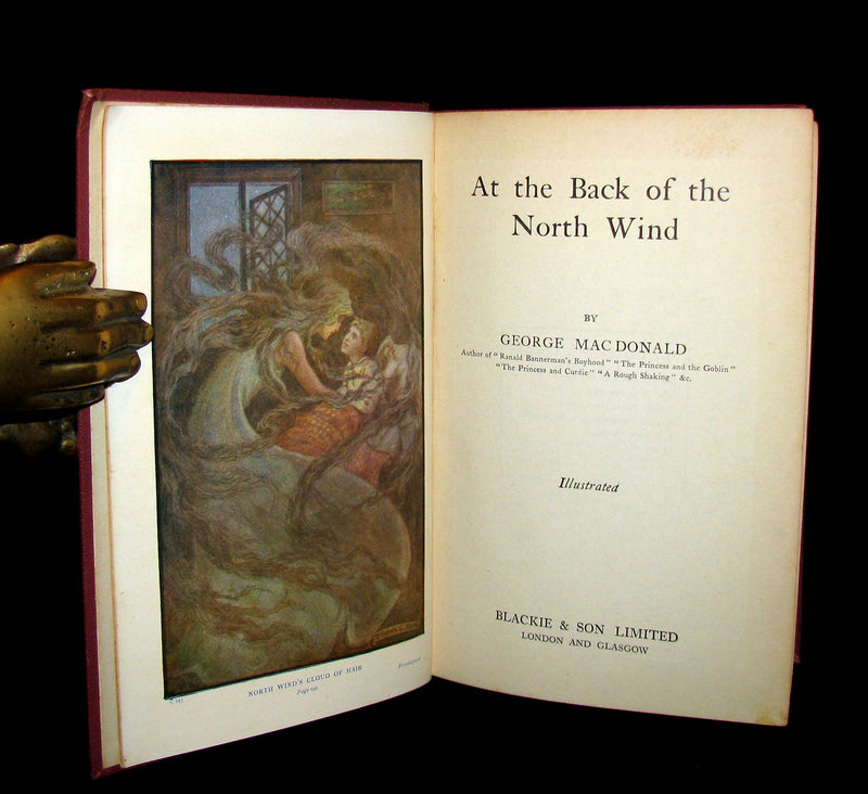 1930 Rare Book - AT THE BACK OF THE NORTH WIND by George MacDonald.
