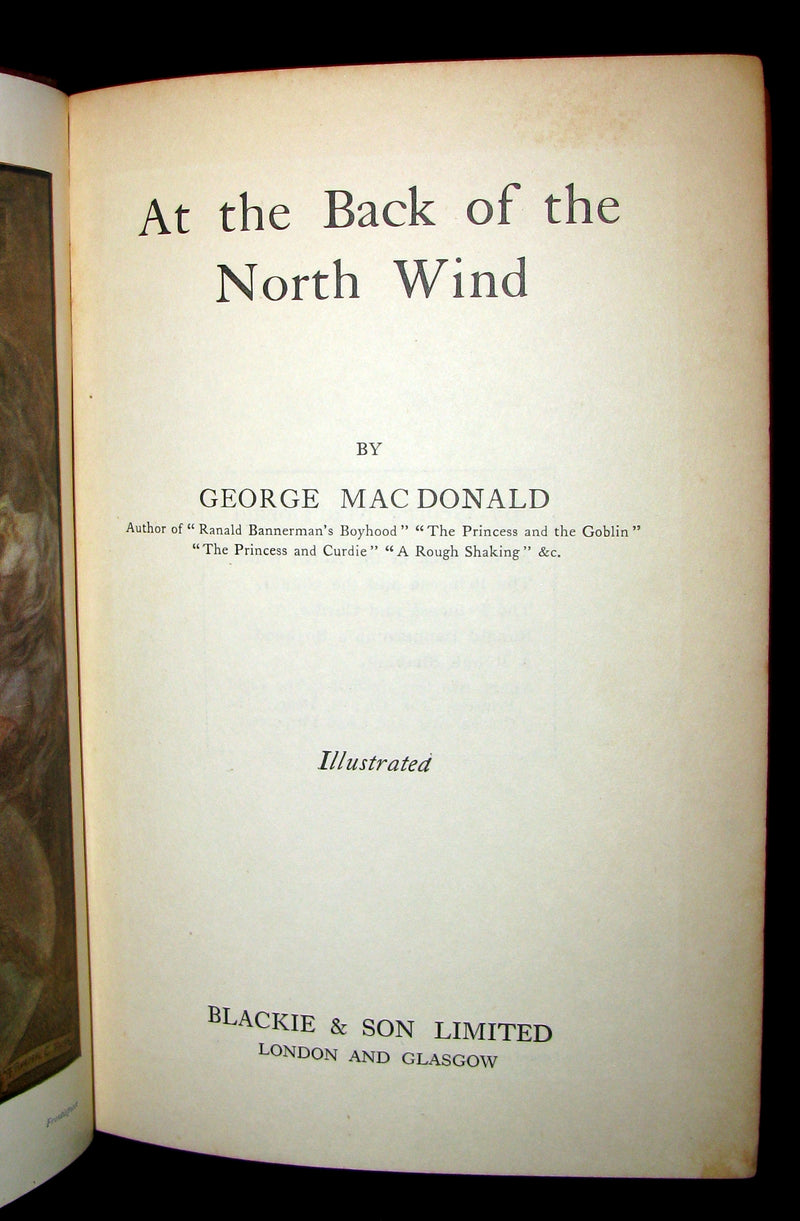 1930 Rare Book - AT THE BACK OF THE NORTH WIND by George MacDonald.