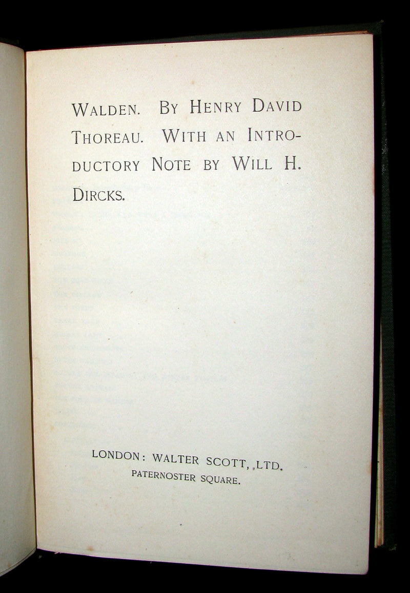 1886 Rare Victorian Book - WALDEN or, Life in the Woods by Henry David Thoreau