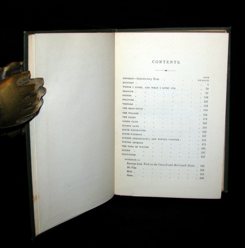 1886 Rare Victorian Book - WALDEN or, Life in the Woods by Henry David Thoreau