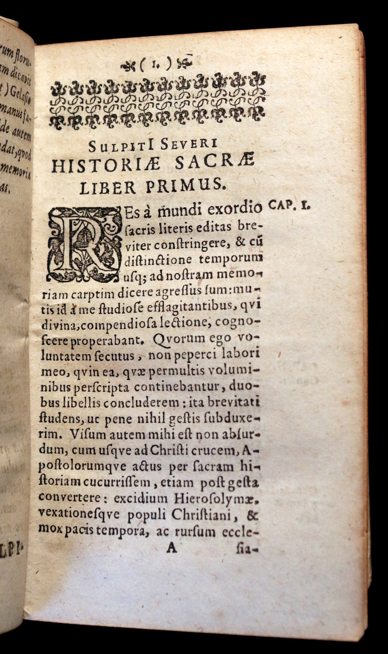 1668 Scarce Latin vellum Book - Sulpicius Severus Chronicle of Sacred History and Life of Saint Martin of Tours.