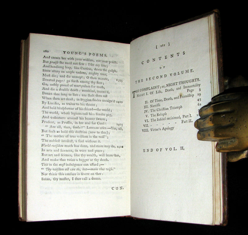 1779 Rare Book set ~ Poems of Edward Young. The Complaint: or, Night-Thoughts.