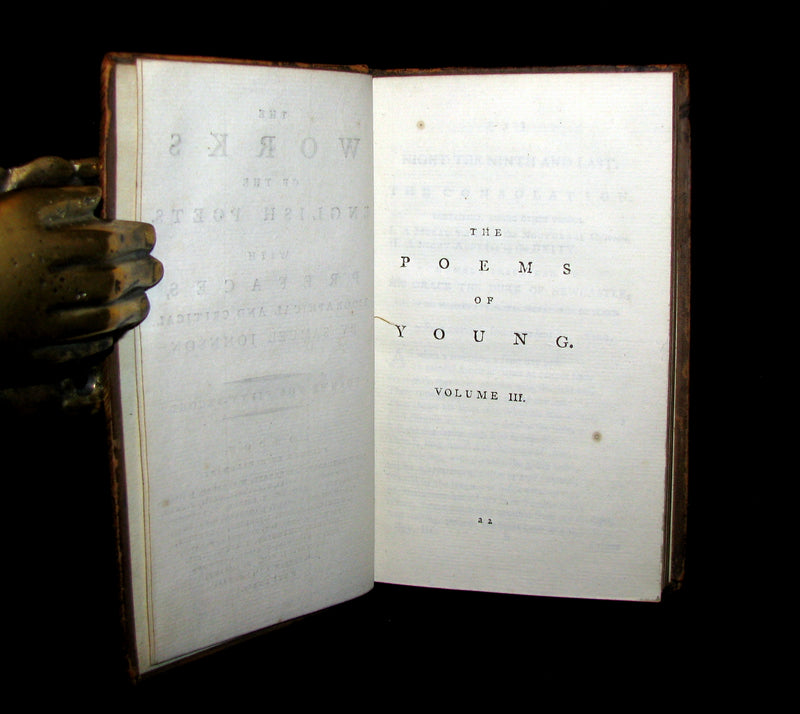 1779 Rare Book set ~ Poems of Edward Young. The Complaint: or, Night-Thoughts.