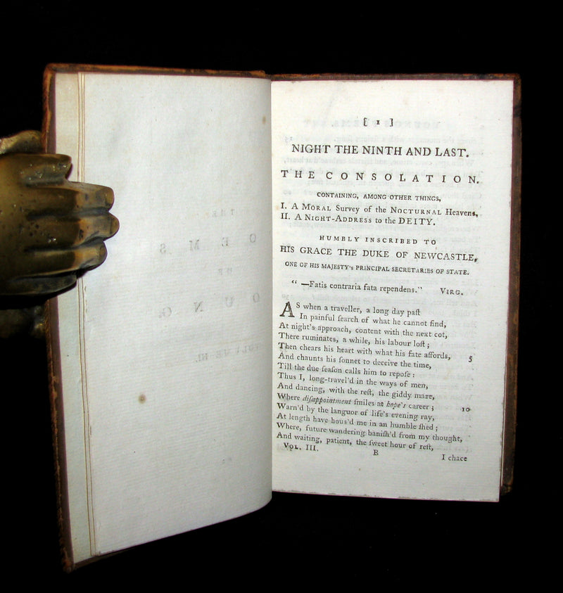 1779 Rare Book set ~ Poems of Edward Young. The Complaint: or, Night-Thoughts.