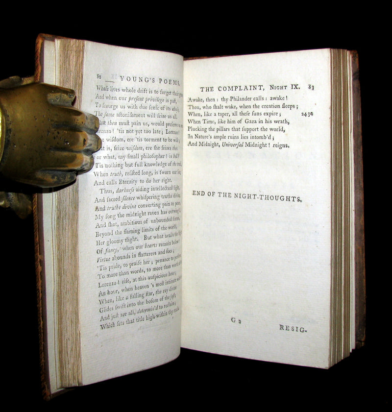 1779 Rare Book set ~ Poems of Edward Young. The Complaint: or, Night-Thoughts.