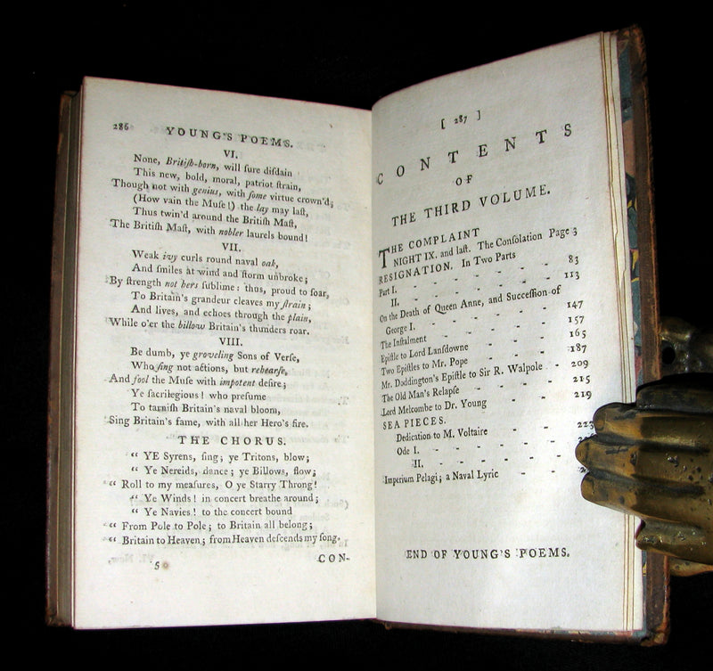 1779 Rare Book set ~ Poems of Edward Young. The Complaint: or, Night-Thoughts.