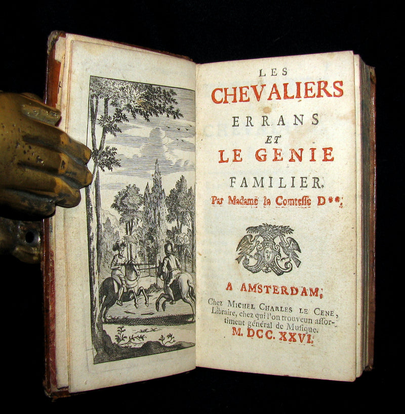 1726 Rare French Book -  Knights Errant - LES CHEVALIERS ERRANS by Comtesse d'Auneuil