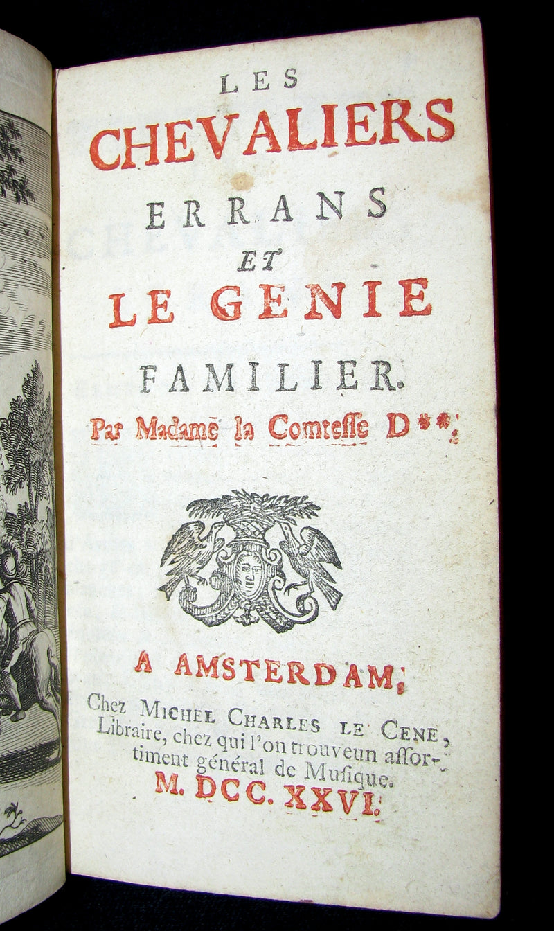 1726 Rare French Book -  Knights Errant - LES CHEVALIERS ERRANS by Comtesse d'Auneuil