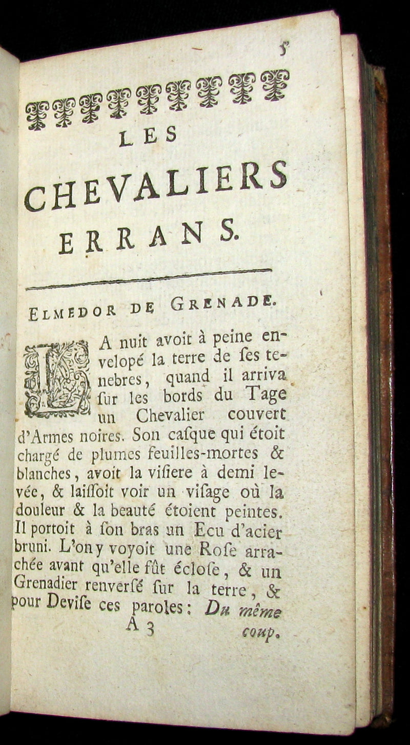 1726 Rare French Book -  Knights Errant - LES CHEVALIERS ERRANS by Comtesse d'Auneuil