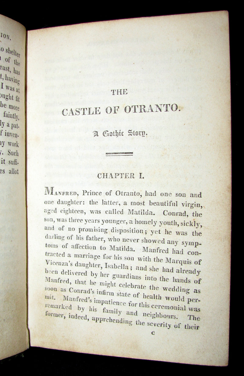 1823 Scarce edition Gothic Book - The Castle of Otranto, a Gothic Story by Horace Walpole