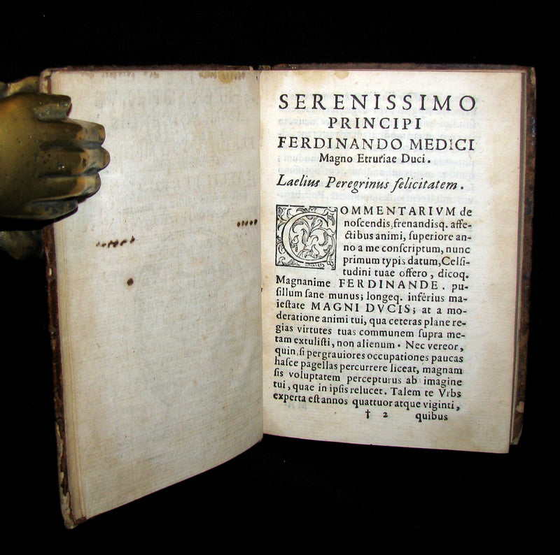 1598 Scarce Latin Book - Peregrini's Affections of the Soul - Love, Desire, Joy, Sadness, Anger, ...