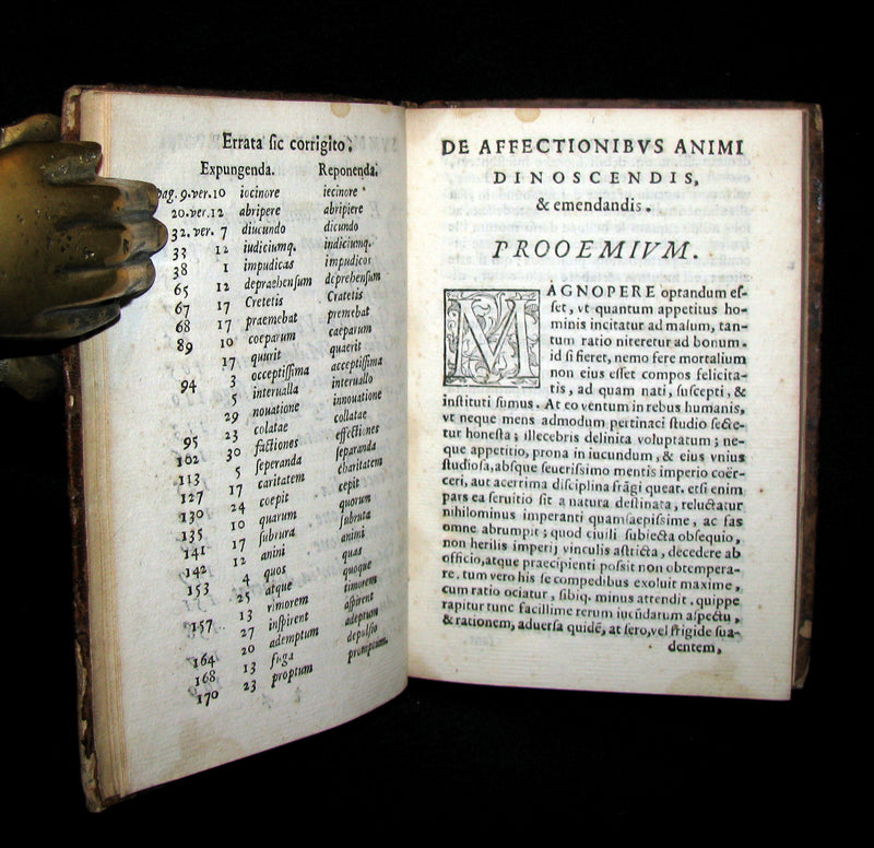 1598 Scarce Latin Book - Peregrini's Affections of the Soul - Love, Desire, Joy, Sadness, Anger, ...