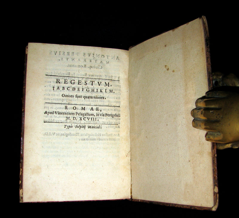1598 Scarce Latin Book - Peregrini's Affections of the Soul - Love, Desire, Joy, Sadness, Anger, ...