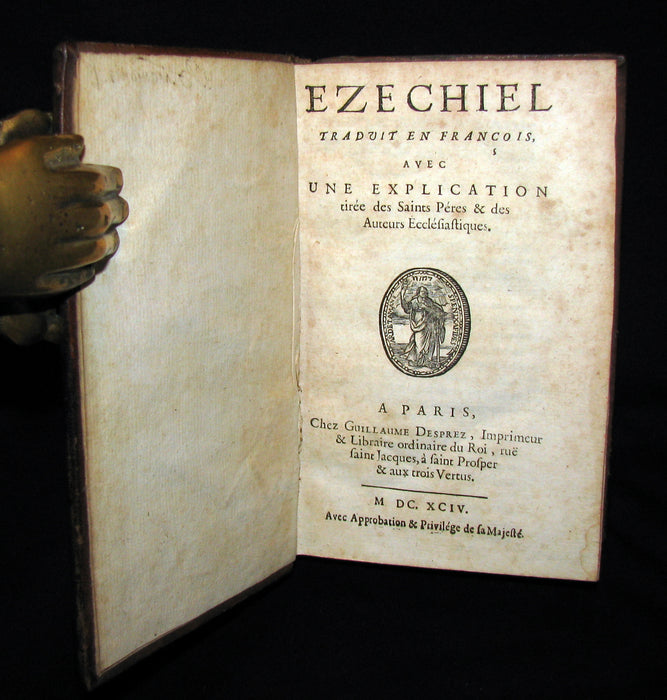 1694 Rare Latin French Book Bible - Book of EZEKIEL - EZECHIEL by Le Maistre de Sacy