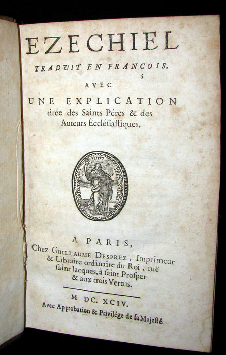 1694 Rare Latin French Book Bible - Book of EZEKIEL - EZECHIEL by Le Maistre de Sacy