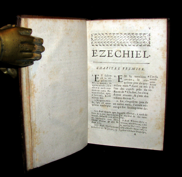 1694 Rare Latin French Book Bible - Book of EZEKIEL - EZECHIEL by Le Maistre de Sacy