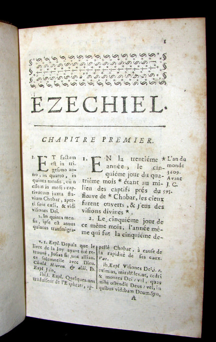 1694 Rare Latin French Book Bible - Book of EZEKIEL - EZECHIEL by Le Maistre de Sacy