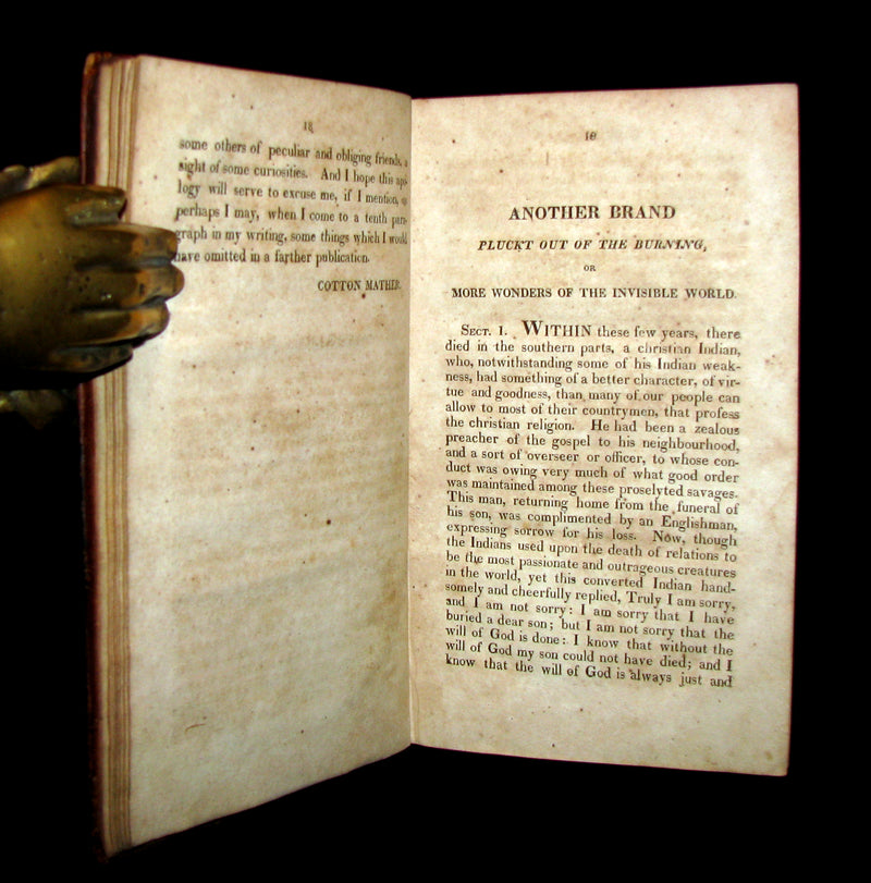 1823 Scarce Book - SALEM WITCHCRAFT - Wonders of the Invisible World by Robert Calef.