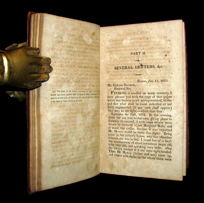 1823 Scarce Book - SALEM WITCHCRAFT - Wonders of the Invisible World by Robert Calef.