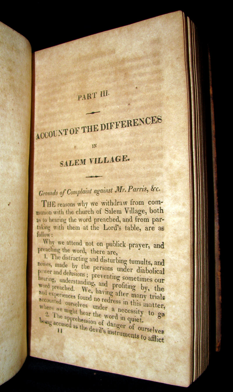1823 Scarce Book - SALEM WITCHCRAFT - Wonders of the Invisible World by Robert Calef.
