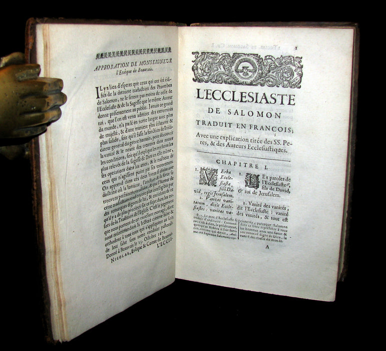 1701 Rare Latin French Book Bible - ECCLESIASTES of King Solomon by Le Maistre de Sacy