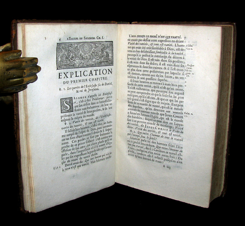 1701 Rare Latin French Book Bible - ECCLESIASTES of King Solomon by Le Maistre de Sacy