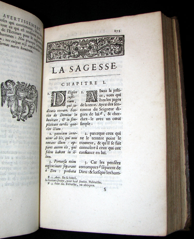 1701 Rare Latin French Book Bible - ECCLESIASTES of King Solomon by Le Maistre de Sacy